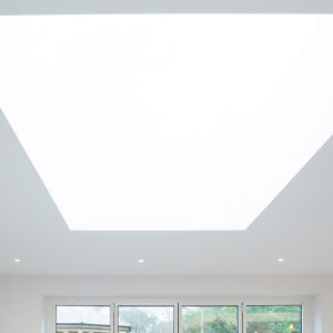 The roof light in the kitchen brings in LOTS of light to the new rear extension