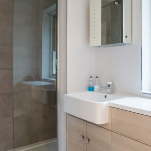 Built-in vanity units to maximise floor space