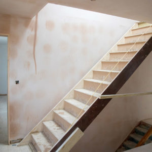 One of the bedrooms gave up a little space for the new staircase to the loft conversion