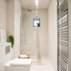 Bathrooms have underfloor heating under the natural stone floor. All the bathrooms features a large Bristan shower head and the products locally sourced.