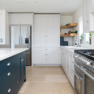 The kitchen is designed by Harvey Jones with a stunning composite hard wearing worktop. The lighting is from John Lewis and the other electrical components from from a local electrical shop.