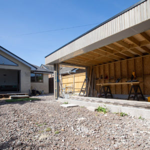 The garden room office is in construction