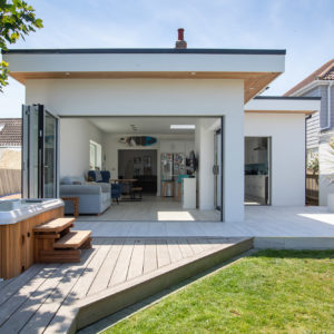 The bi-fold doors wide open