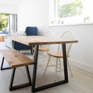 This large window was added and brings lots of light into the rear extension