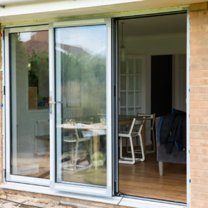 The new bifold doors have just been installed