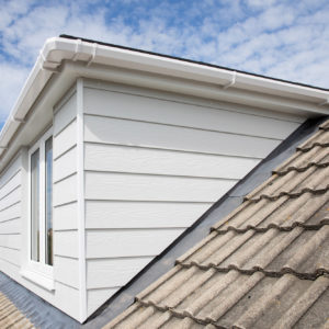 The new dormer window, complete with full guttering and a freshly felted roof