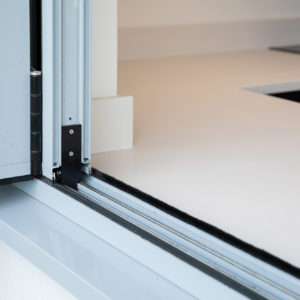Bi-fold windows make a seamless transition to the outside