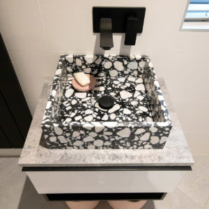 A very modern and on trend marble sink