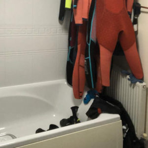 The client is very keen on water sports so we will incorporate a wetsuit drying area