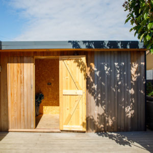 The new doors on the garden room/shed are weathering nicely to blend in with the existing woodwork