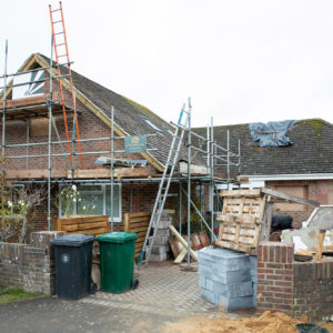 Both gables used to be sloping but we have increased the upstairs area by extending one