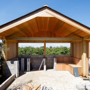 The oak frame gazebo frame the green view perfectly