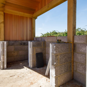 The structures for the outdoor kitchen