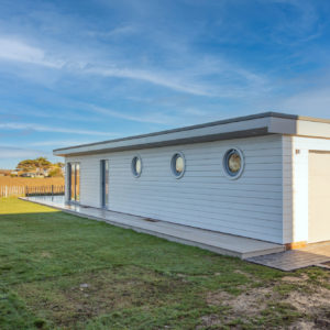 With porthole windows along the side keep the inside rooms private