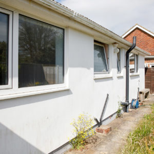 Beyond the black downpipe will be the new kitchen extension