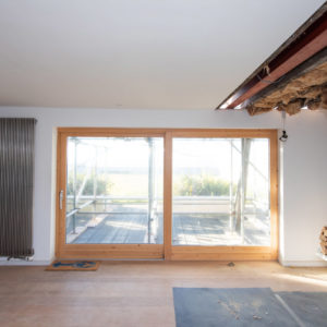 Downstairs there is a new steel in the ceiling to provide support for the new double size room upstairs