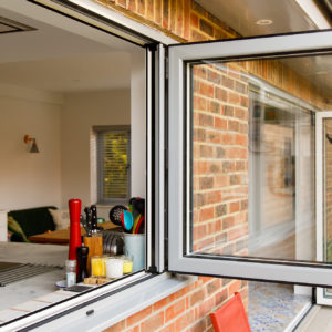 bifold windows open the kitchen onto the garden effortlessly