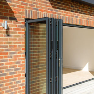 the bifold doors open onto a newly created decking