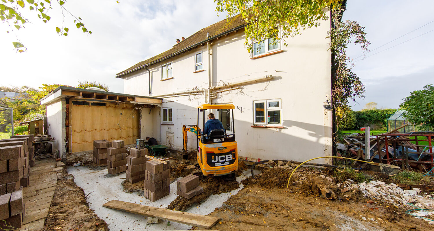 The new side extension will create a utility room and boot room