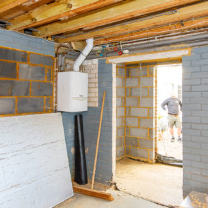 This is a new doorway through to the boot room which leads onto the back garden