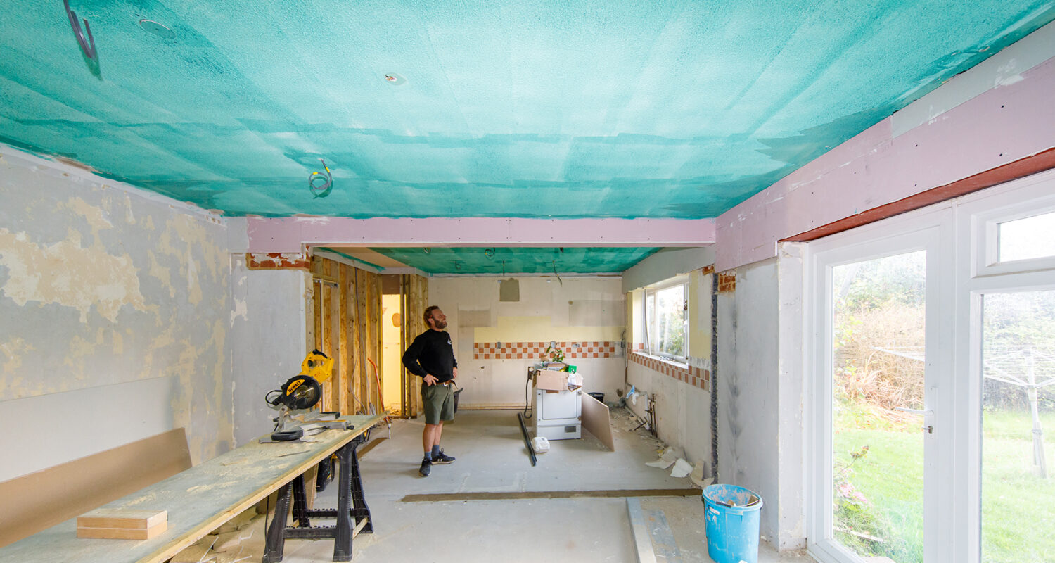 Walls have been removed and sliding doors and windows will be fitted