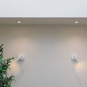 Downlights and direction wall lights offer many options for lighting