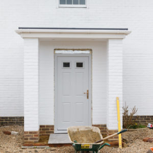 Today the large paving stones are being laid outside the front door and we have recently finished the rubber roof which is hard wearing and long lasting