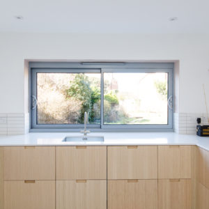A large sliding window that opens both ends