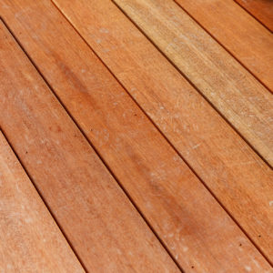 This lovely decking is Jatoba, a hardwood that will grey over time
