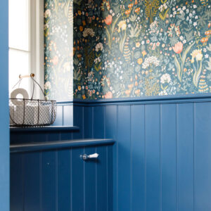 Tongue and groove panelling adds character to this new bathroom merging styles with the existing property