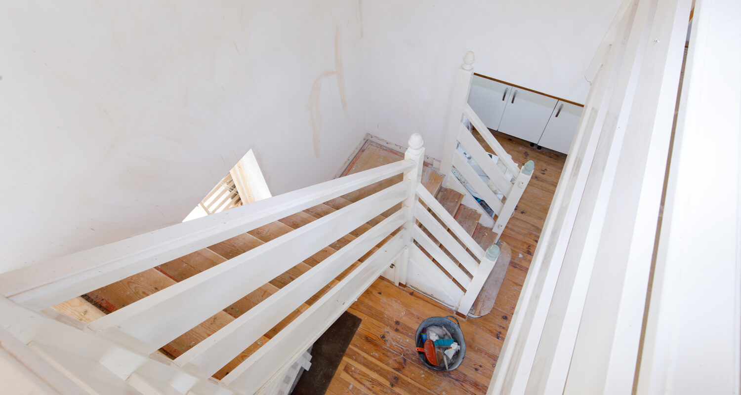 The good quality pine floor will be sanded back and stained