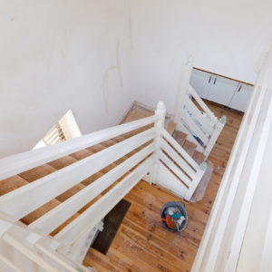 The good quality pine floor will be sanded back and stained