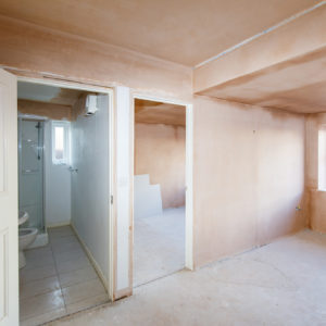 The rooms at the front of the house had decorative beams on the ceilings which we have removed and the rooms have been fully plastered.