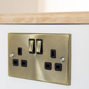 Antique brass sockets finish the look perfectly