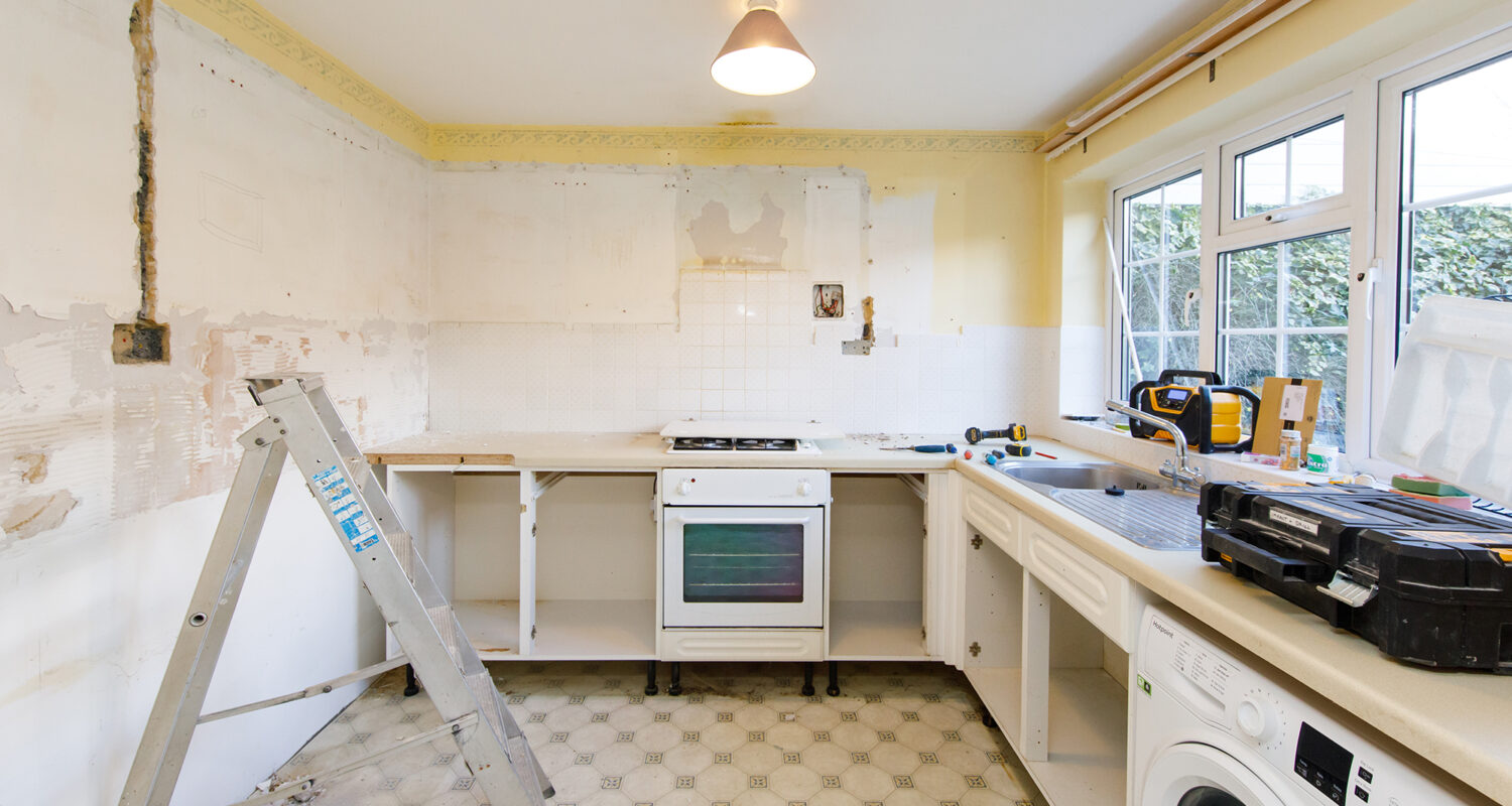 This is the current state of the kitchen before we cut an opening into the lounge