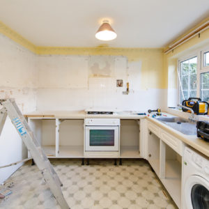 This is the current state of the kitchen before we cut an opening into the lounge