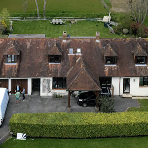 The exterior of the house will be clad in charred lark, with dark fascias and soffits