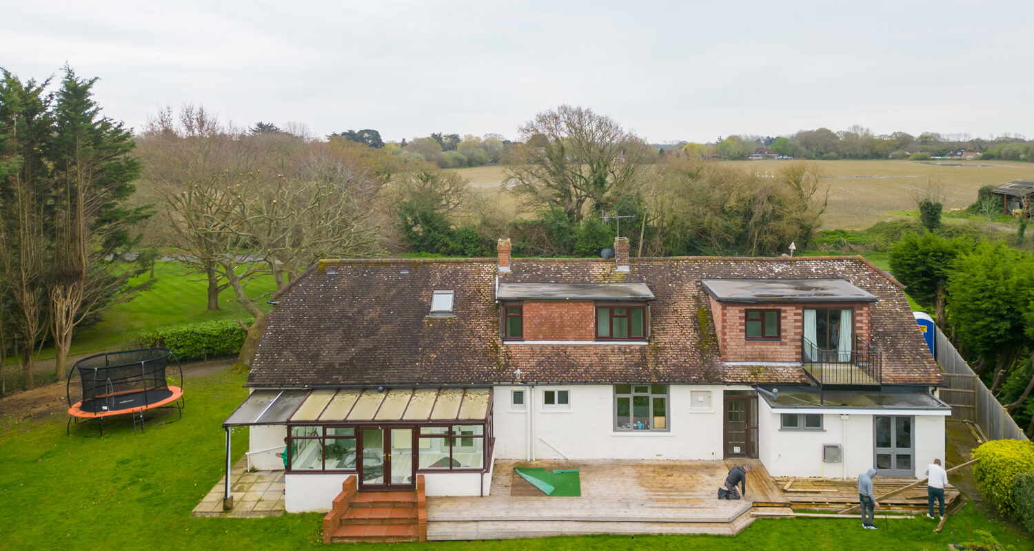 A full width single storey extension will be built with 3 dormer windows in the roof