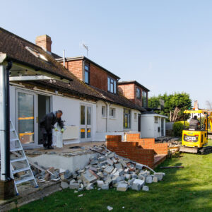 The conservatory has been removed. Quick work team!