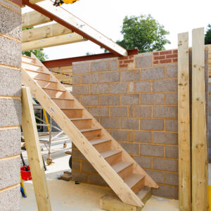 A staircase has been installed today ready for the first floor work to begin