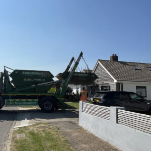 The skip arrives on site marking the start of the project.