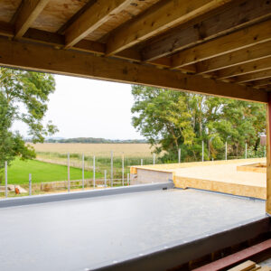 This large window has such a great view over the countryview views to the back of the house