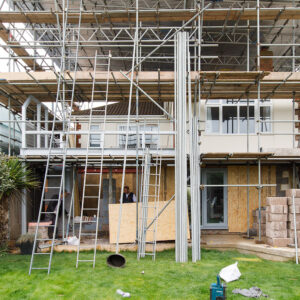 The seafront side of the house is having a complete redesign. Today the build is being weather proofed ready for 'winter-building' conditions.
