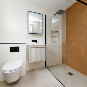 The downstairs ensuite wetroom is perfect for hopping into straight after a surf
