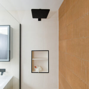 Inset shower storage is a must for wetroom style bathrooms