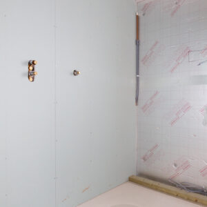 The wetroom bathroom is taking shape