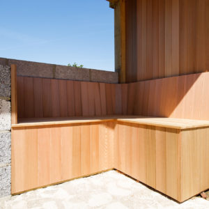 Built-in seating area (made from smooth cedar)