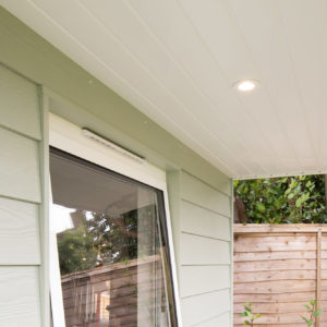 The large soffits house downlights